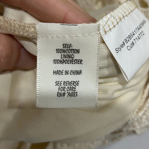 Adiva Lace Overlay Polyester Lining Crochet Keyhole Sleeveless Top Size L Boho - Picture 6 of 9